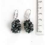 Серьги из клинохлора, галтовка, жгут 3 нити