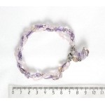 Браслет из кварца розового и аметрина, овалы, жгут 2 нити