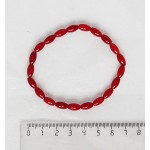 Браслет из коралла красного, рис, на резинке