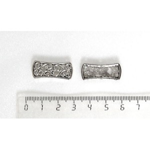 Коннектор "вьюнок", 3 дырки параллельные, 25х10мм, цвет ант. серебро