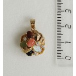 Кулон мульти "малина" (коралл, нефрит, опал, тигровый глаз, черный оникс)