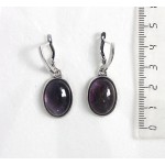 Серьги из аметиста, простой овал 18х13мм, швензы посеребрение
