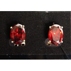 Серьги из граната, овал 14х10мм