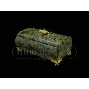 Шкатулка цилиндрическая змеевик (Баж.) 60*100*45мм внутри флок