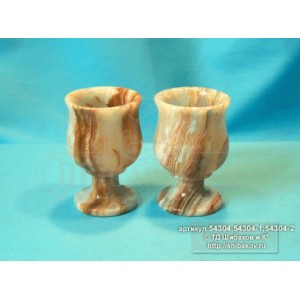 Набор рюмок из оникса 2 шт 70 мм упаковка бархат р.2/3