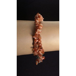 Браслет из солнечного камня, галтовка, жгут 2 нити, на застежке