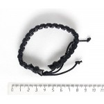 Браслет нат. кожа, оплетение косичкой, цвет черный