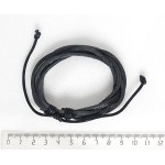 Браслет нат. кожа, жгут, цвет черный