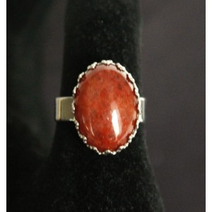 Кольцо с кварцем земляничным, овал 18х13мм, безразмерное