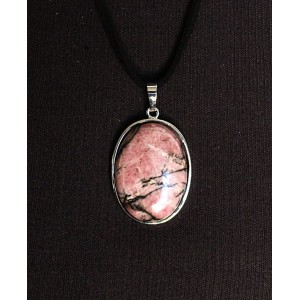 Кулон из родонита, овал 30х22мм