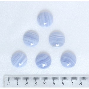 Агат голубой (сапфирин), кабошон круг 18мм