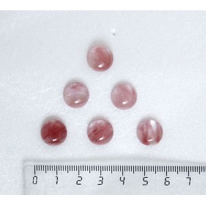 Халцедон розовый, кабошон круг 12мм