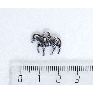 Подвеска "зебра", цвет ант. серебро, 17х14мм