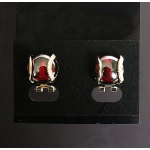 Серьги из граната "Элана" замок гвоздик+лапка