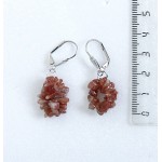 Серьги из солнечного камня, галтовка, 3 нити