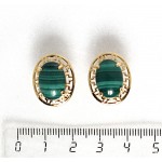 Серьги из малахита "греческие" замок гвоздик+лапка