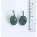 Cерьги из нефрита, овал 25х18мм замок петелька