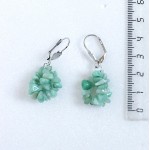 Серьги из хризопраза, 3 нити, галтовка