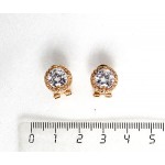 Серьги из циркона белого "круг в цирконах"