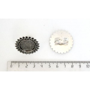 Основа для кольца "подсолнух" круг 20мм цвет ант.серебро