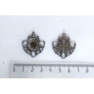 Основа для кулона "балерина" круг 12мм цвет ант.серебро