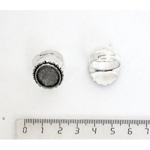 Основа для кольца литая, овал 18х13мм цвет ант.серебро