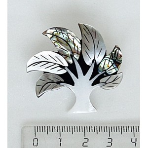 Брошь с гелиотисом и перламутром "дерево"