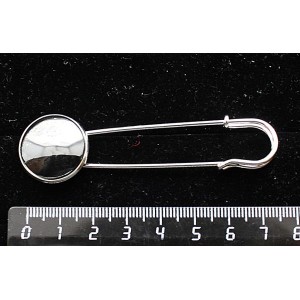 Брошь-булавка из гематита, круг 20мм