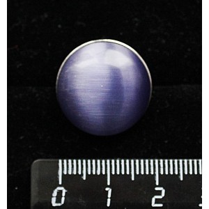 Брошь из кошачьего глаза (синт.), цвет фиолетовый, круг 20мм