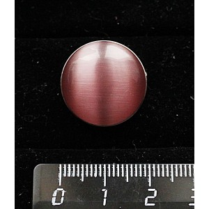 Брошь из кошачьего глаза (синт.), цвет розово-сиреневый, круг 20мм