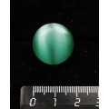 Брошь из кошачьего глаза (синт.), цвет зеленый мятный, круг 20мм