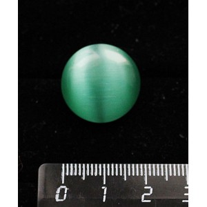 Брошь из кошачьего глаза (синт.), цвет зеленый мятный, круг 20мм