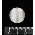 Брошь из кошачьего глаза (синт.), цвет белый, круг 20мм