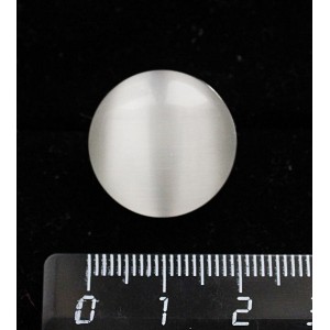 Брошь из кошачьего глаза (синт.), цвет белый, круг 20мм