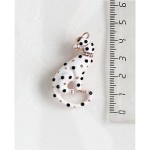 Брошь со стразами "пантера", цвет белый+золотистый