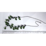 Колье из цоизита, шарик 8 и 6мм, + хрусталь