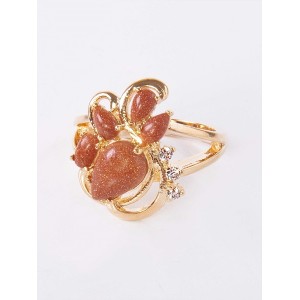 Кольцо с красным авантюрином (имитация) "азалия"