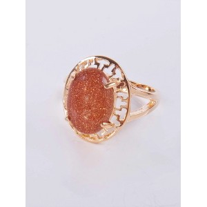 Кольцо с красным авантюрином (имитация) "греческое"