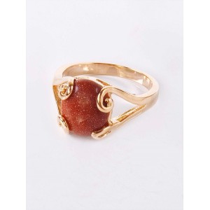 Кольцо с красным авантюрином (имитация) "лагуна"