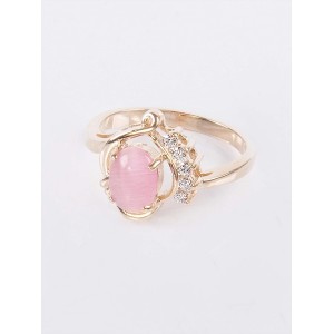 Кольцо с розовым кошачьим глазом (синт.) "чайка" Кольцо с розовым кошачьим глазом (синт.) "чайка"