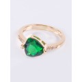 Кольцо с зеленым фианитом "Элизабет"