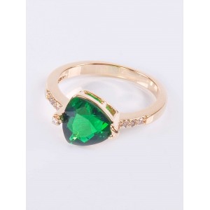 Кольцо с зеленым фианитом "Элизабет" Кольцо с зеленым фианитом "Элизабет"