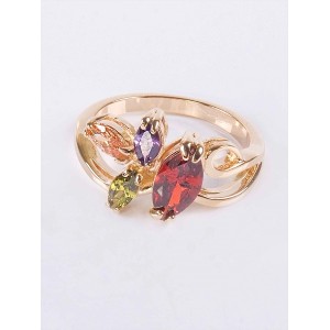 Кольцо с разноцветными фианитами "нерине"