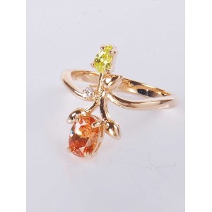 Кольцо с разноцветными фианитами "тюльпан"