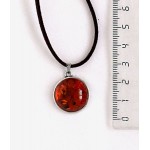 Кулон из янтаря (переплавленый), цвет коньячный, круг 18мм