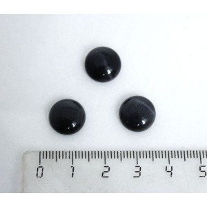 Кошачий глаз (синт.), кабошон круг 12мм, цвет черный