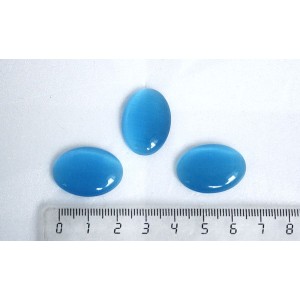 Кошачий глаз (синт.), кабошон овал 25х18мм, цвет темно-голубой