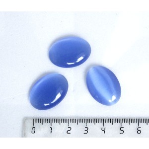 Кошачий глаз (синт.), кабошон овал 25х18мм, цвет синий лавандовый