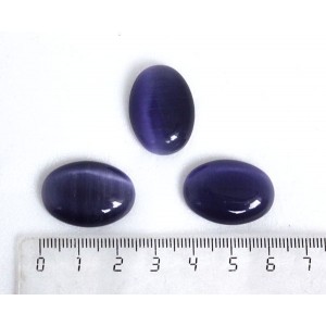 Кошачий глаз (синт.), кабошон овал 25х18мм, цвет фиолетовый