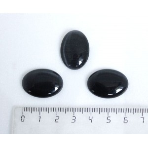 Кошачий глаз (синт.), кабошон овал 25х18мм, цвет черный